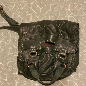 Lucky Brand Abbey Road Green Lamb Leather Crossbody Messenger Bag